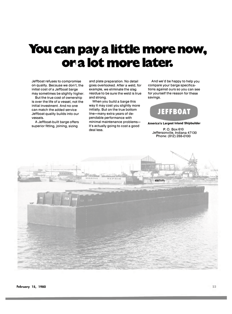 Maritime Reporter Magazine, page 23,  Feb 15, 1980