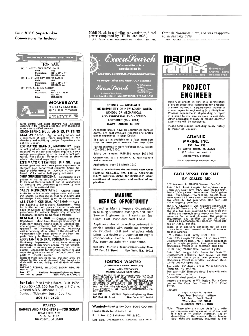Maritime Reporter Magazine, page 50,  Feb 15, 1980