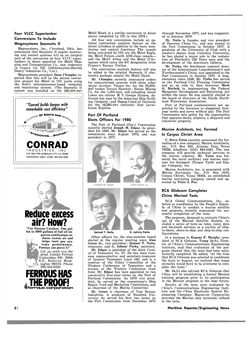 Maritime Reporter Magazine, page 52,  Feb 15, 1980