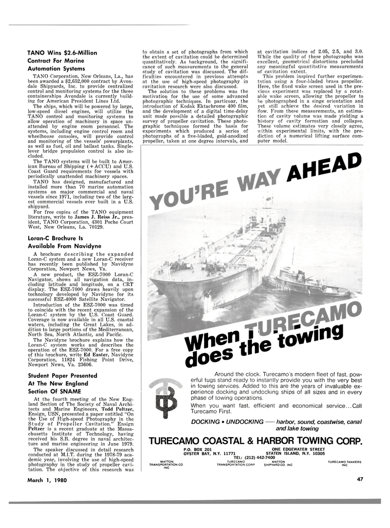 Maritime Reporter Magazine, page 39,  Mar 1980