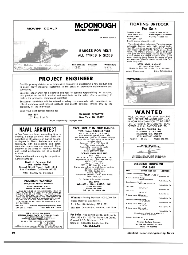 Maritime Reporter Magazine, page 42,  Mar 1980