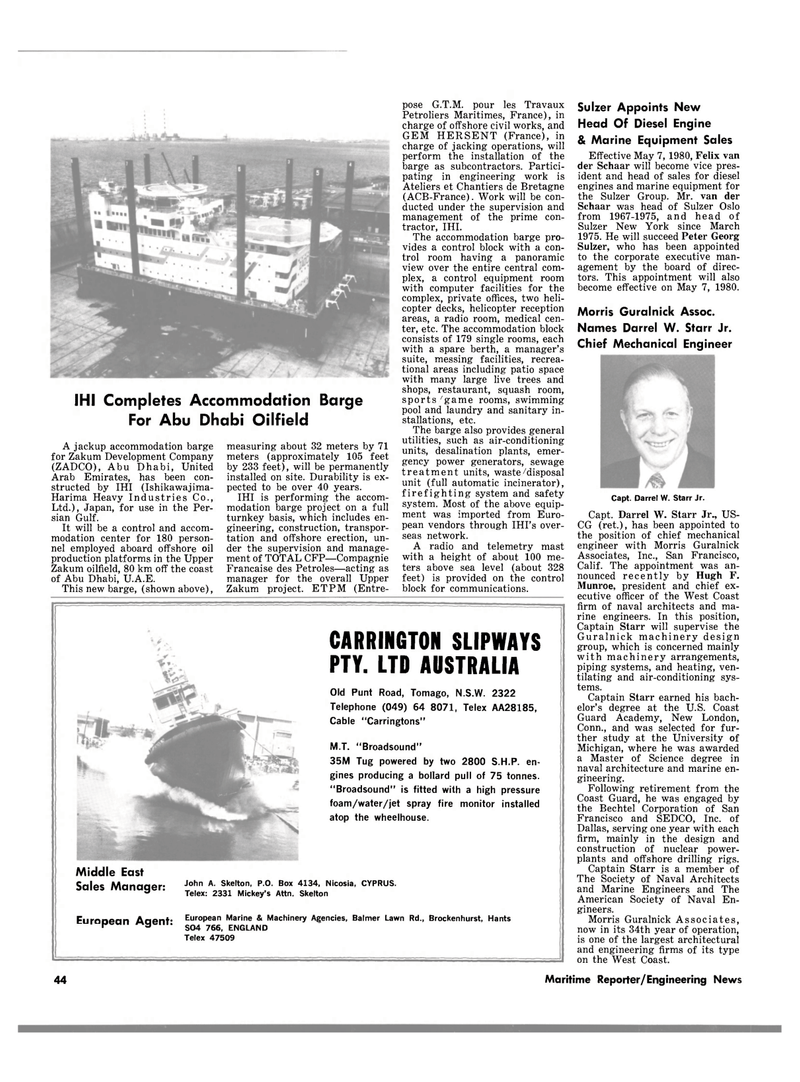 Maritime Reporter Magazine, page 38,  Mar 15, 1980