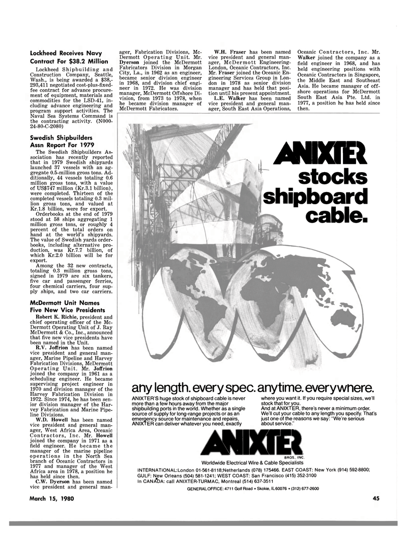 Maritime Reporter Magazine, page 39,  Mar 15, 1980