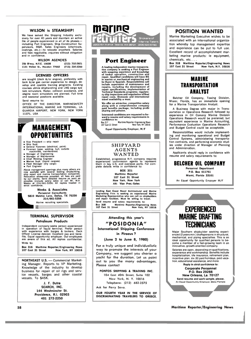 Maritime Reporter Magazine, page 52,  Mar 15, 1980