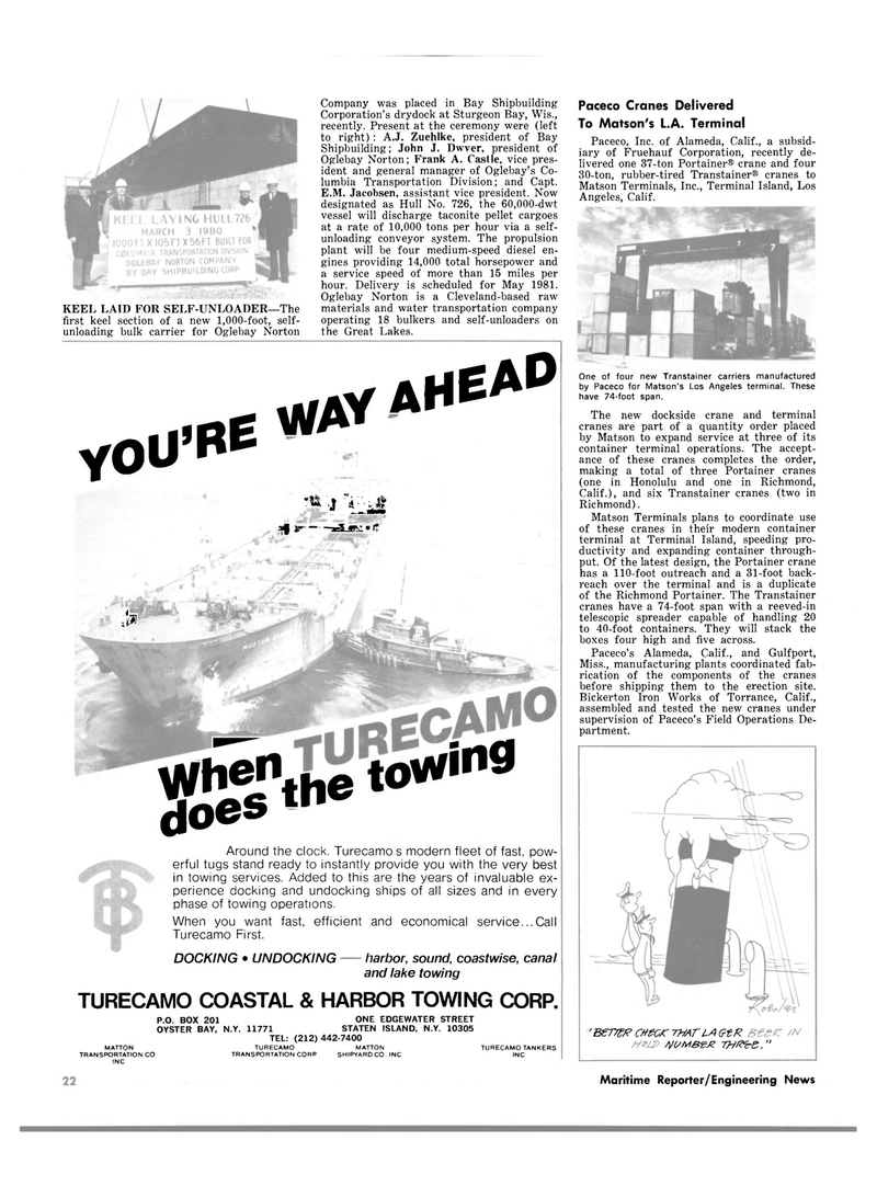 Maritime Reporter Magazine, page 20,  May 1980