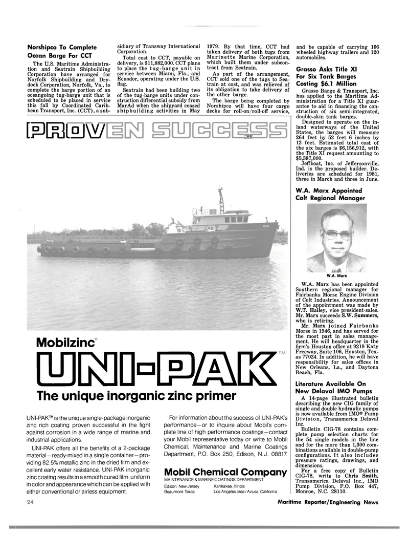 Maritime Reporter Magazine, page 22,  May 1980