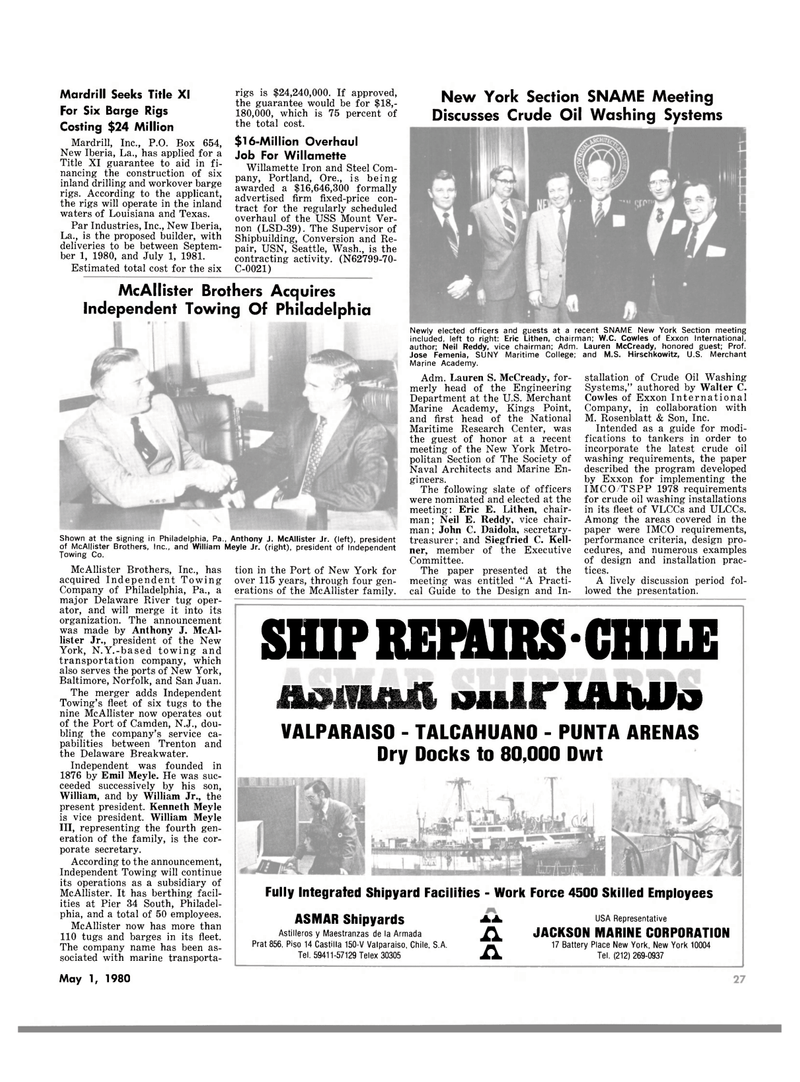 Maritime Reporter Magazine, page 25,  May 1980