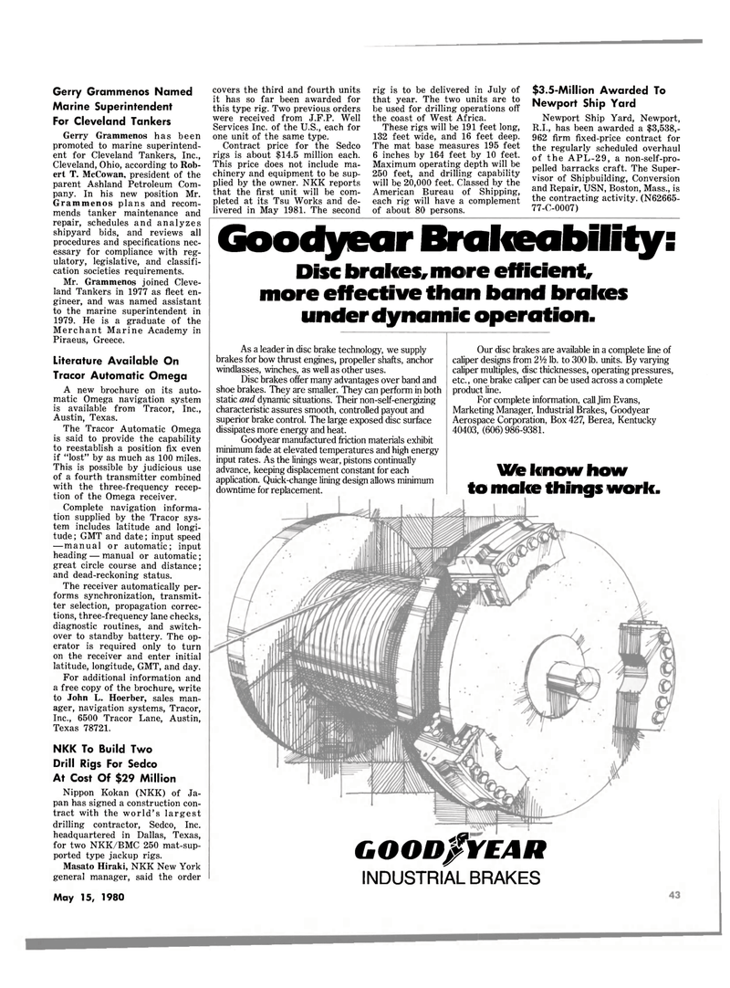 Maritime Reporter Magazine, page 3rd Cover,  May 15, 1980