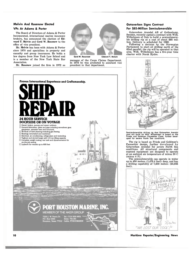 Maritime Reporter Magazine, page 10,  Jun 15, 1980