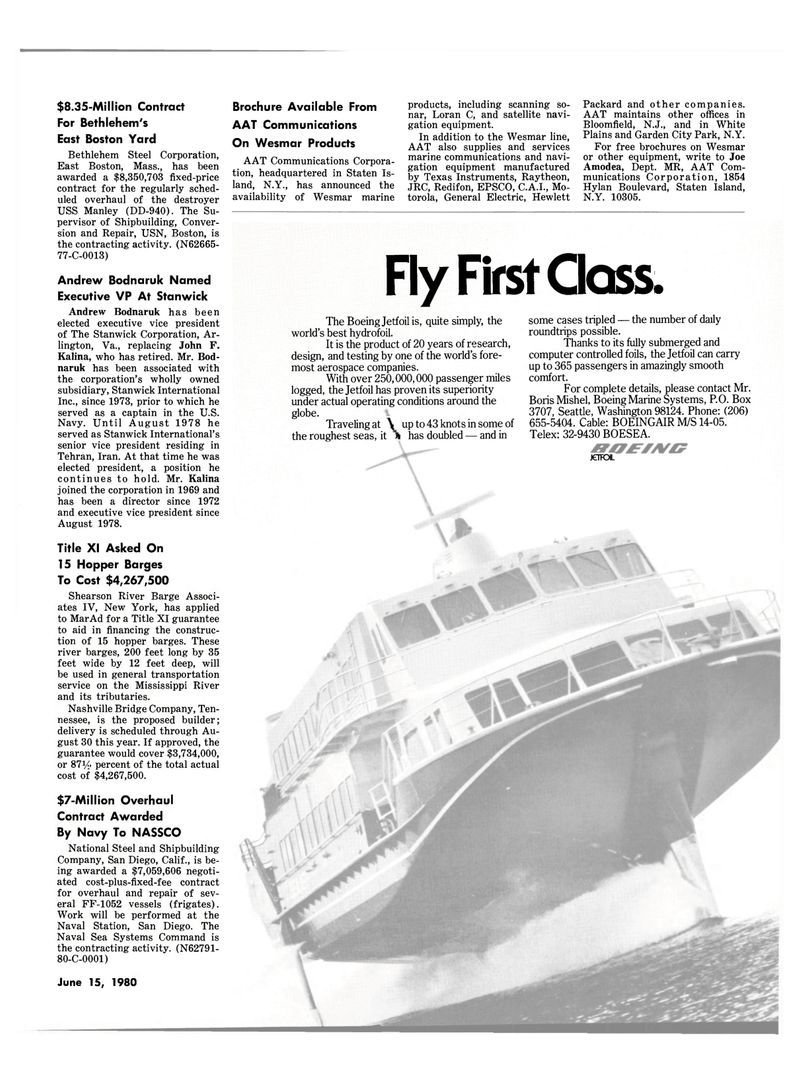 Maritime Reporter Magazine, page 7,  Jun 15, 1980
