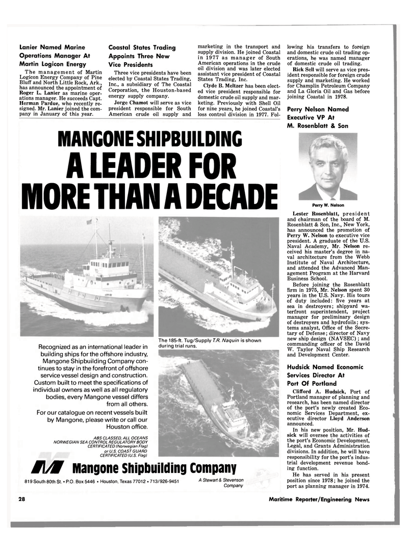 Maritime Reporter Magazine, page 28,  Jul 1980