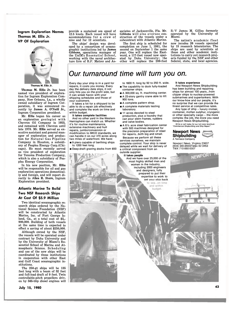 Maritime Reporter Magazine, page 3rd Cover,  Jul 15, 1980