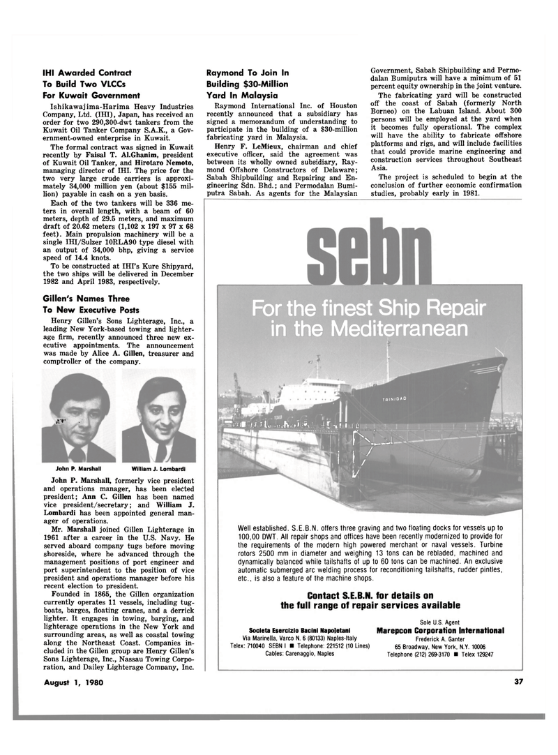 Maritime Reporter Magazine, page 35,  Aug 1980