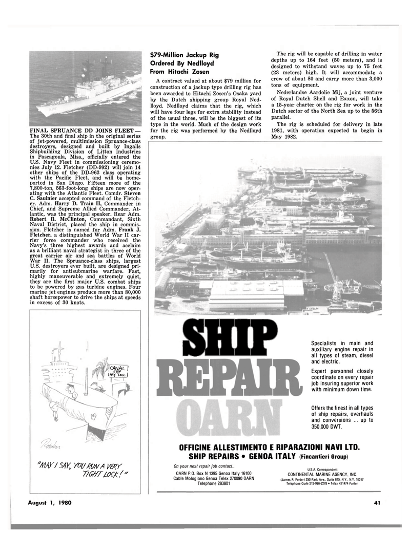 Maritime Reporter Magazine, page 39,  Aug 1980