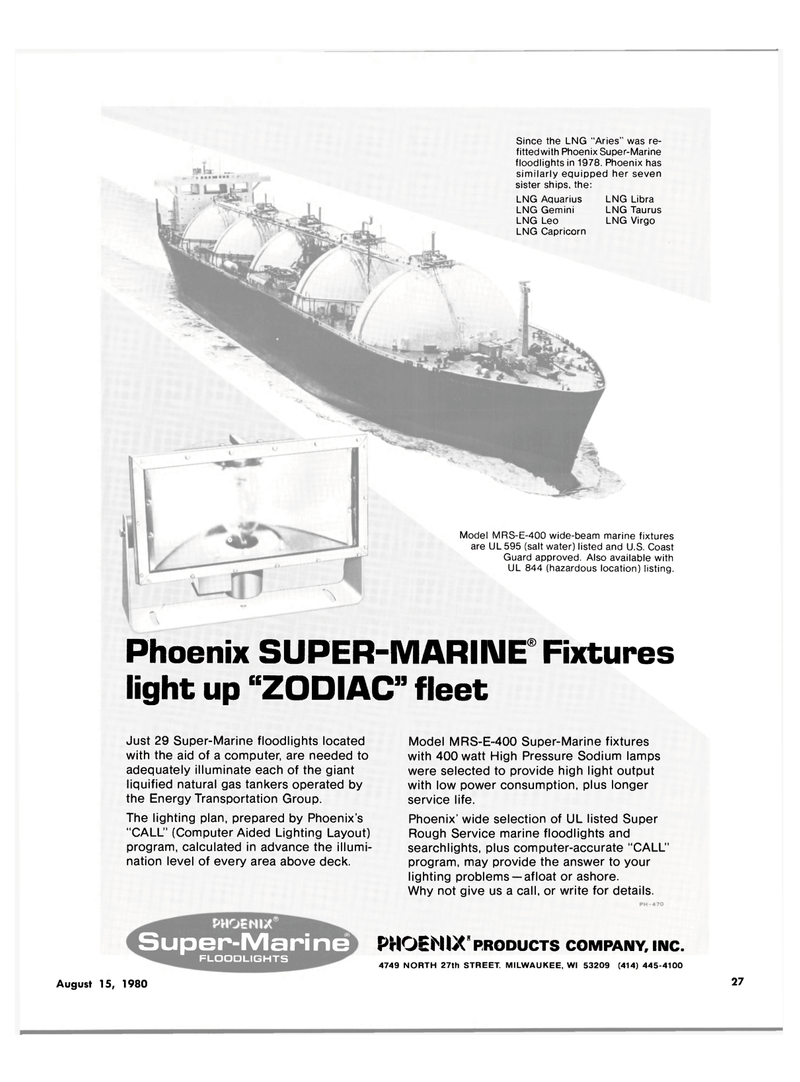 Maritime Reporter Magazine, page 25,  Aug 15, 1980