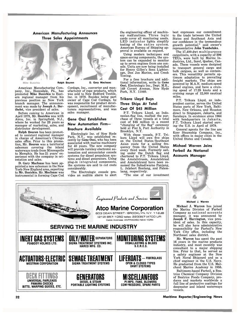 Maritime Reporter Magazine, page 30,  Aug 15, 1980