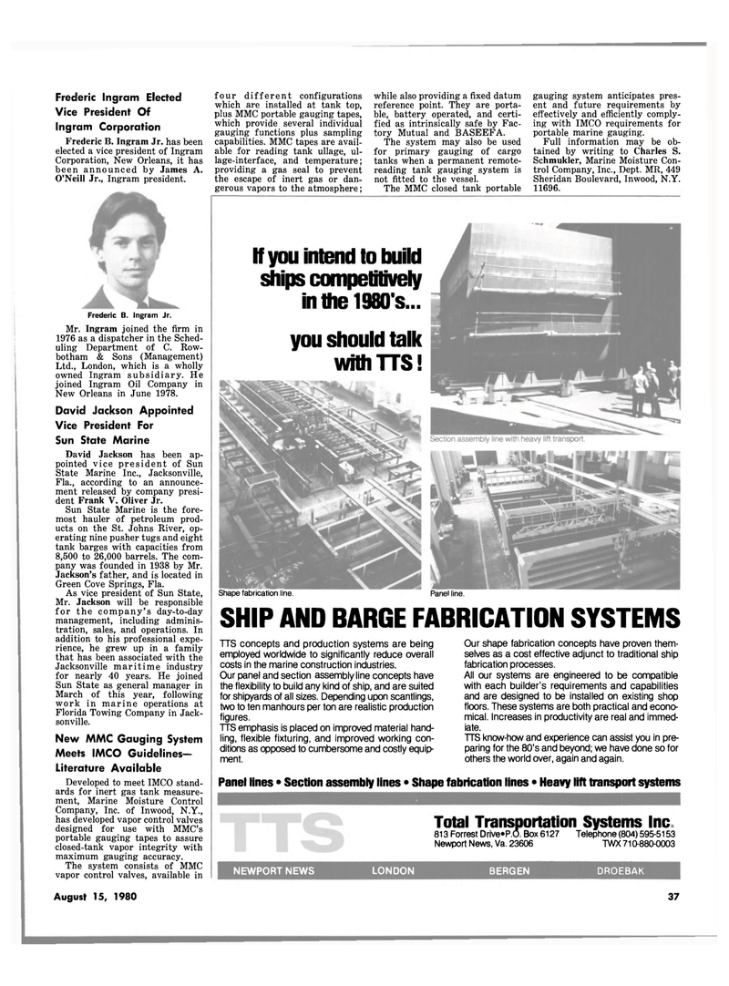 Maritime Reporter Magazine, page 35,  Aug 15, 1980