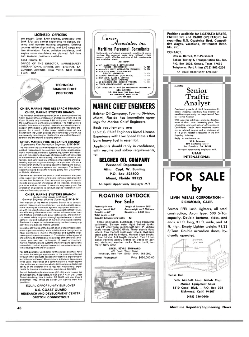 Maritime Reporter Magazine, page 46,  Aug 15, 1980