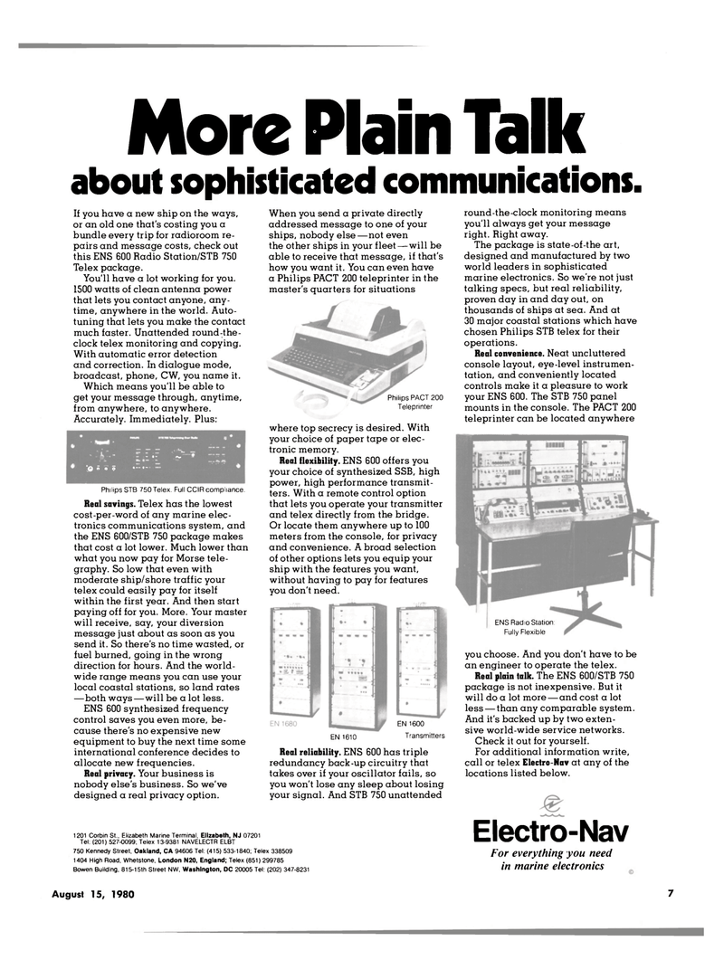 Maritime Reporter Magazine, page 5,  Aug 15, 1980