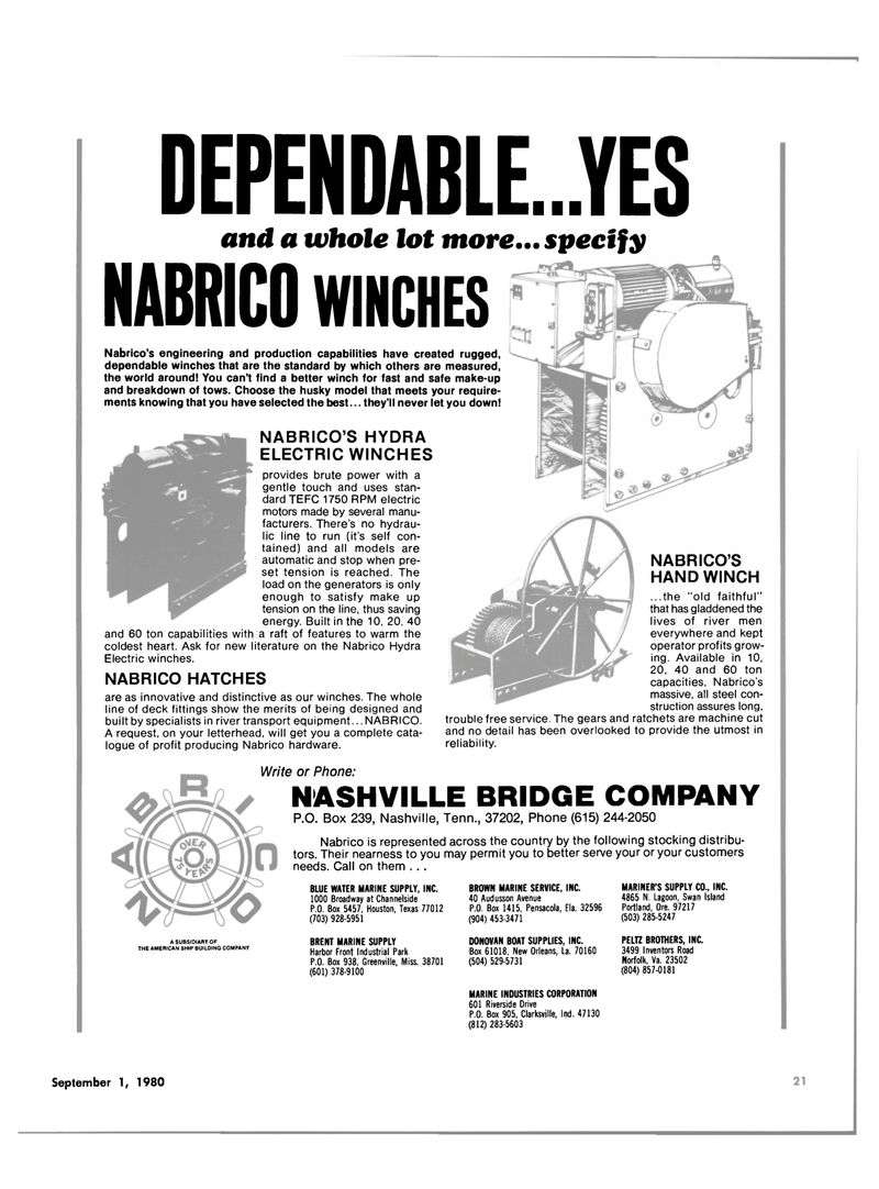 Maritime Reporter Magazine, page 19,  Sep 1980