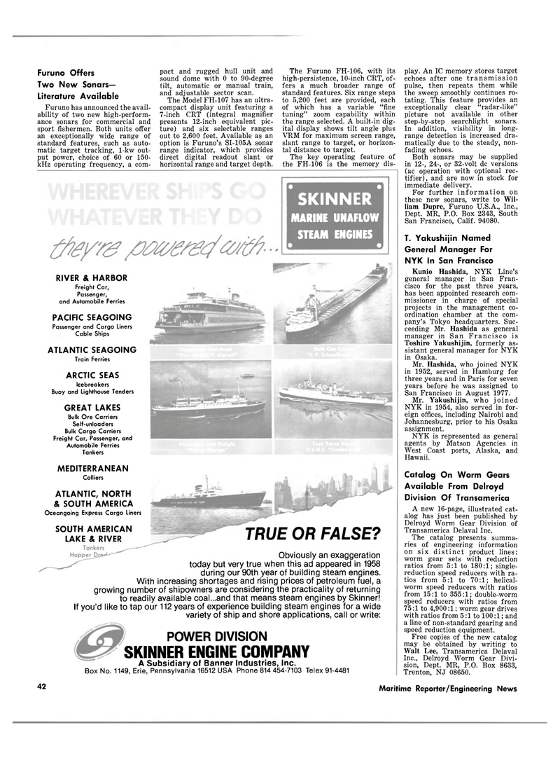 Maritime Reporter Magazine, page 40,  Sep 1980