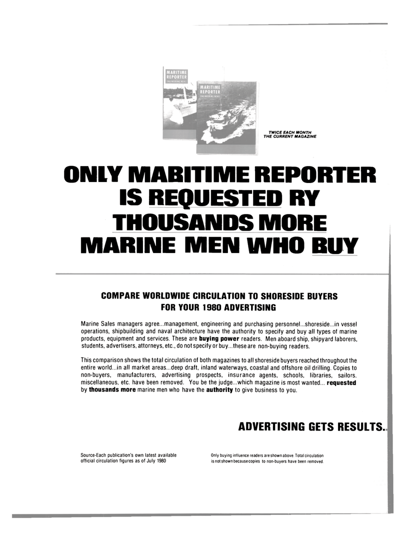 Maritime Reporter Magazine, page 3rd Cover,  Sep 1980