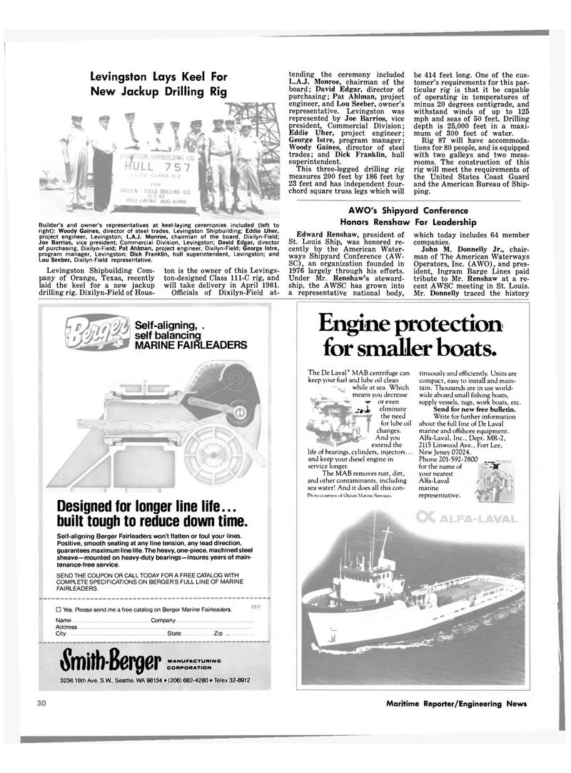 Maritime Reporter Magazine, page 28,  Sep 15, 1980