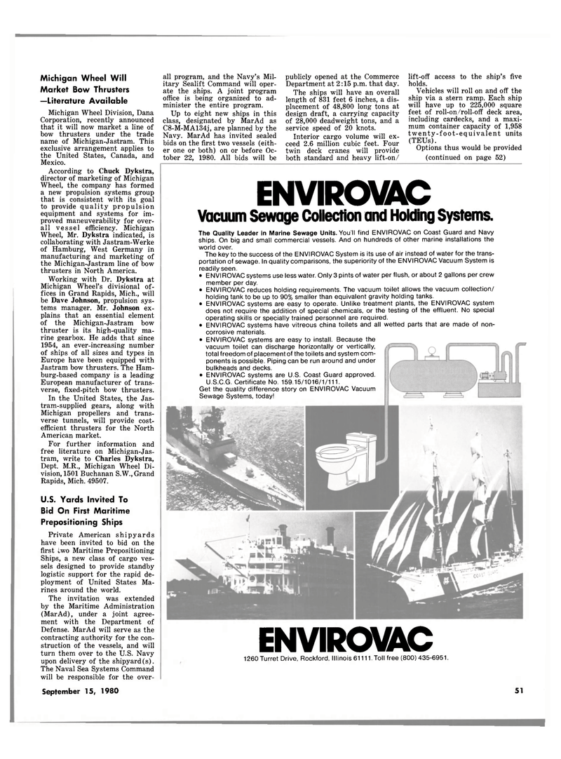 Maritime Reporter Magazine, page 4th Cover,  Sep 15, 1980