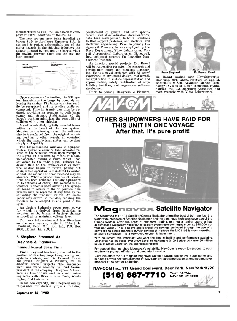 Maritime Reporter Magazine, page 5,  Sep 15, 1980