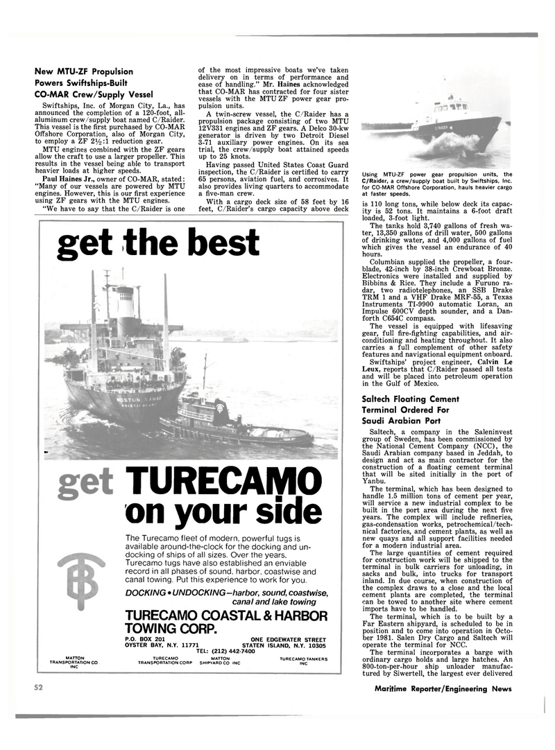 Maritime Reporter Magazine, page 48,  Oct 1980