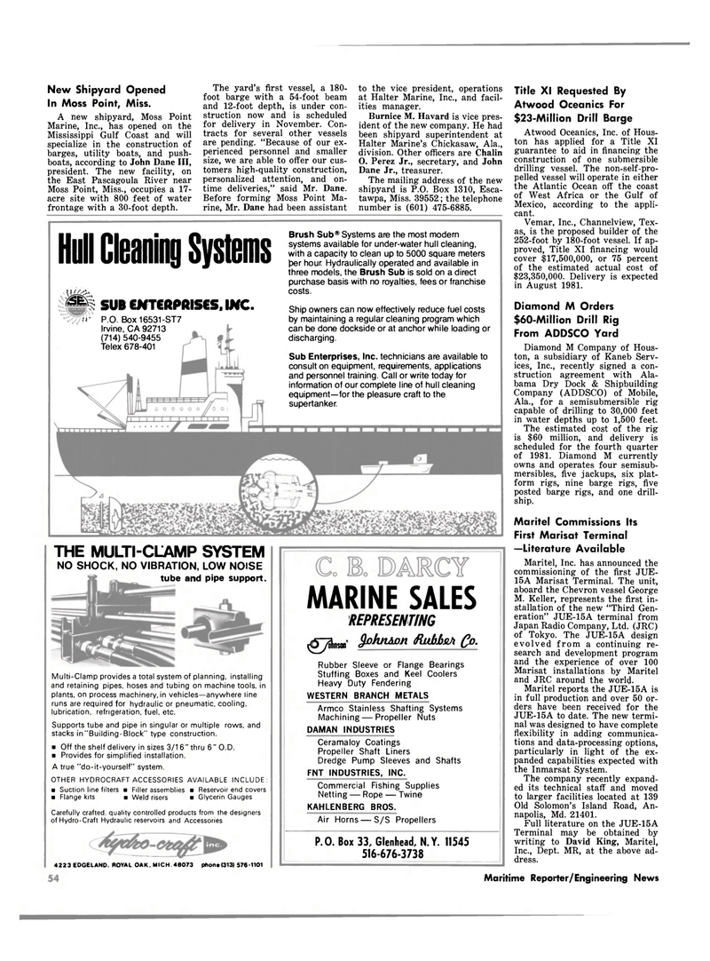 Maritime Reporter Magazine, page 50,  Oct 1980