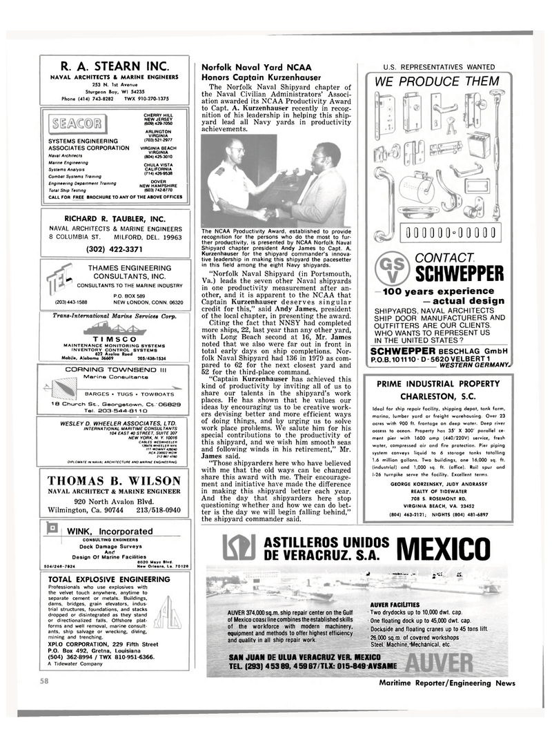 Maritime Reporter Magazine, page 54,  Oct 1980