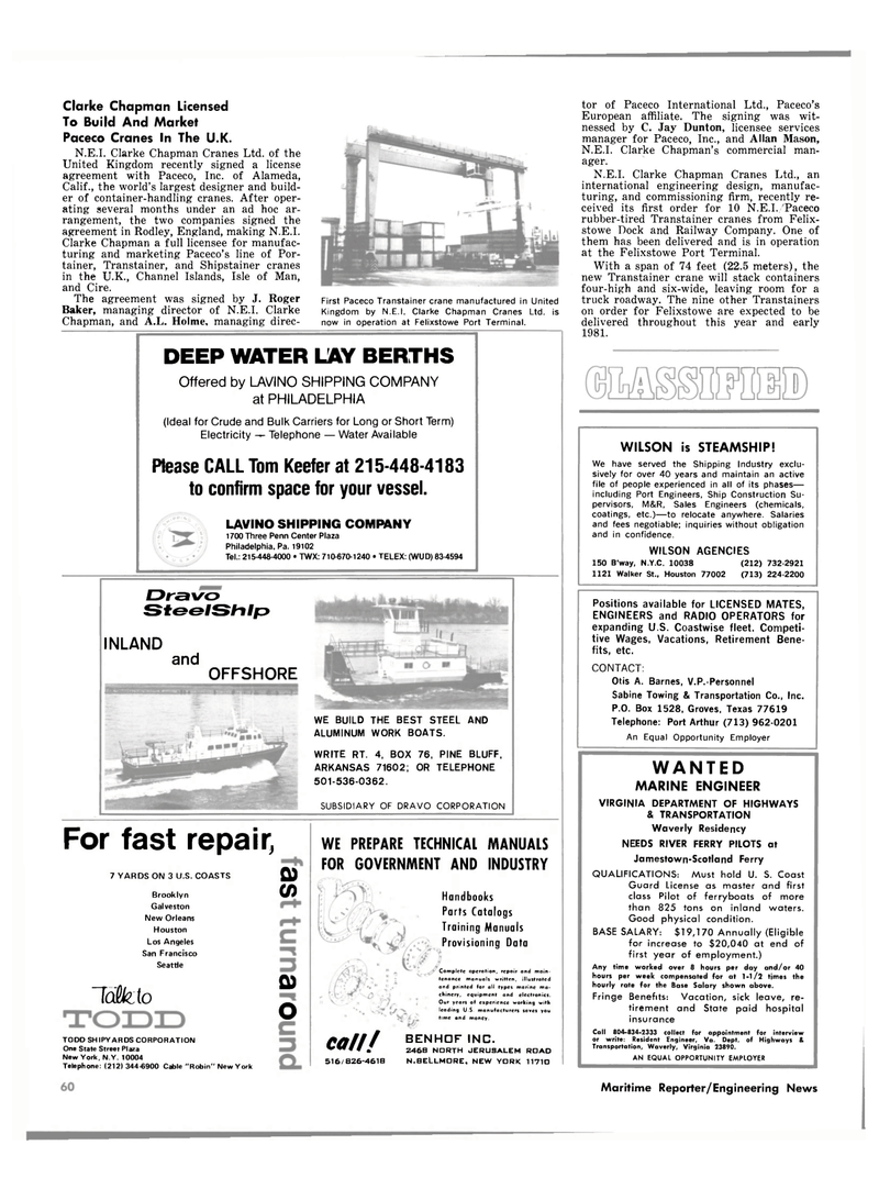Maritime Reporter Magazine, page 4th Cover,  Oct 1980