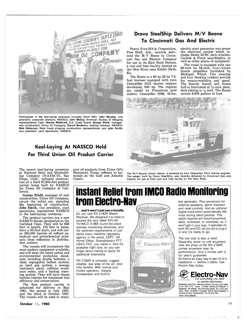 Maritime Reporter Magazine, page 43,  Oct 15, 1980