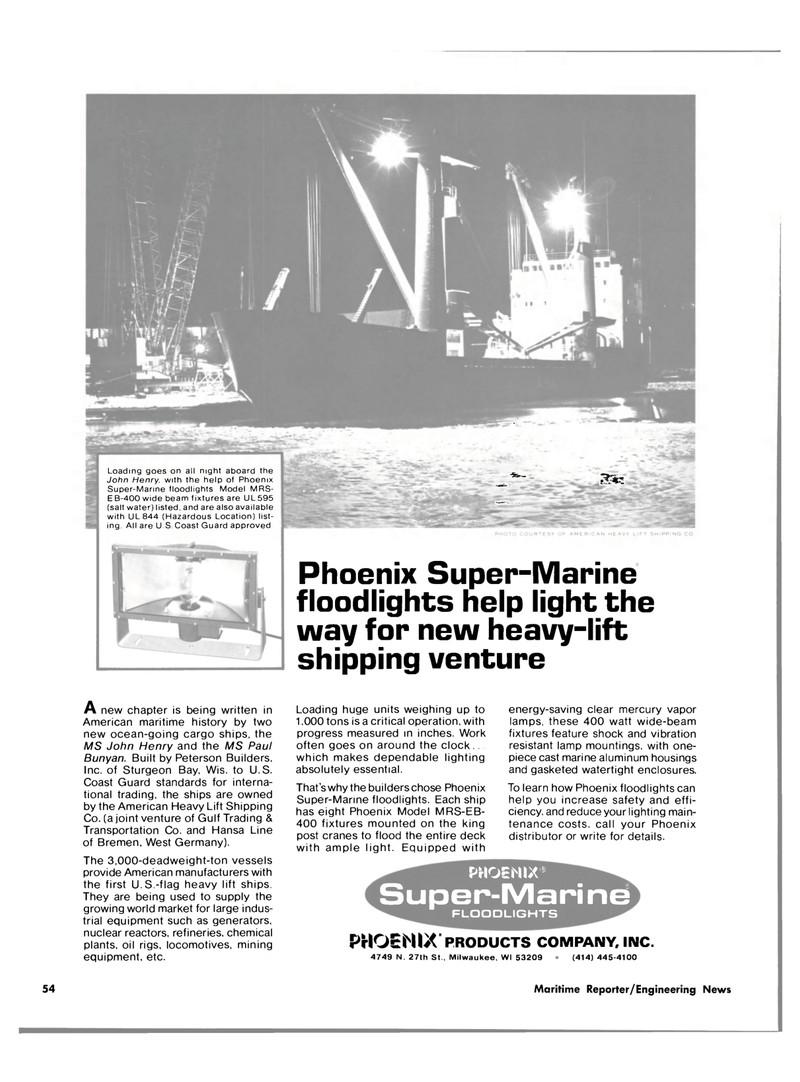 Maritime Reporter Magazine, page 54,  Oct 15, 1980