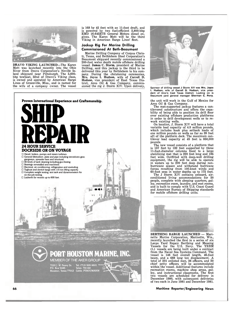 Maritime Reporter Magazine, page 3rd Cover,  Oct 15, 1980