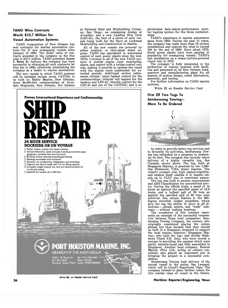 Maritime Reporter Magazine, page 30,  Dec 15, 1980