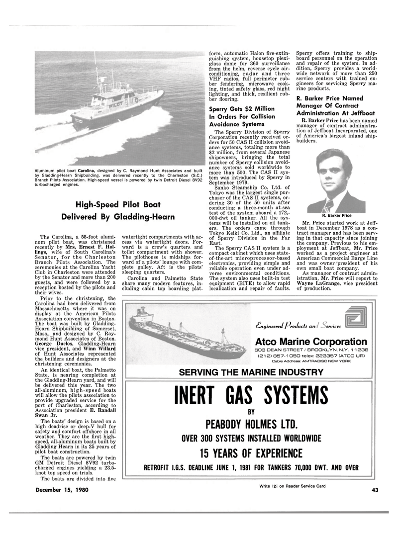 Maritime Reporter Magazine, page 37,  Dec 15, 1980