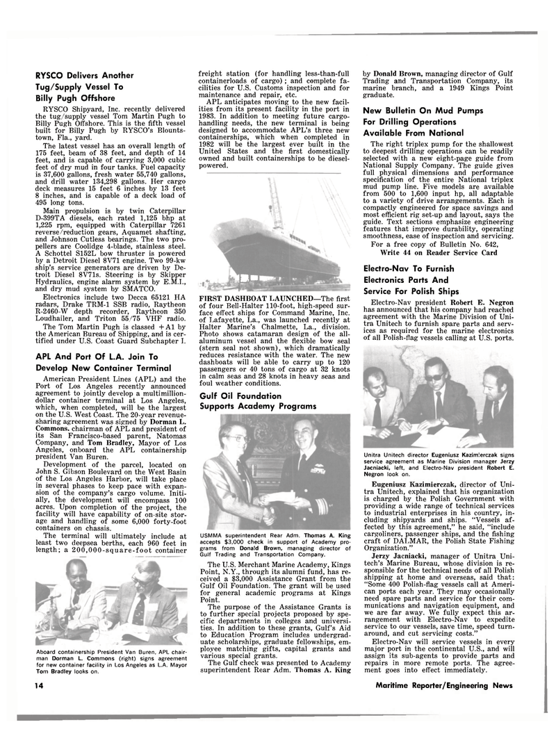 Maritime Reporter Magazine, page 12,  Jan 15, 1981