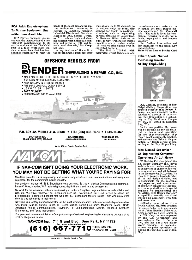 Maritime Reporter Magazine, page 14,  Jan 15, 1981