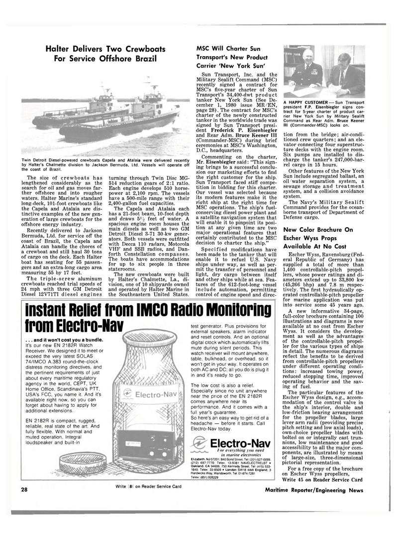 Maritime Reporter Magazine, page 26,  Jan 15, 1981