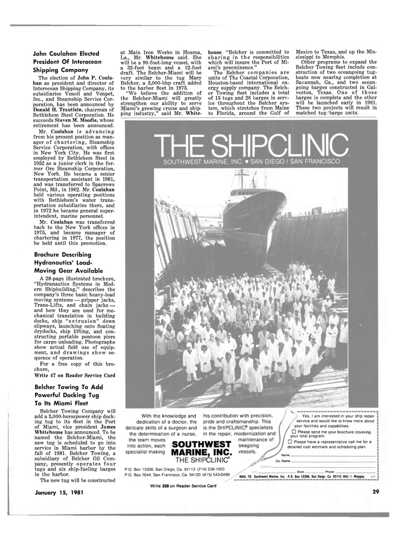 Maritime Reporter Magazine, page 27,  Jan 15, 1981