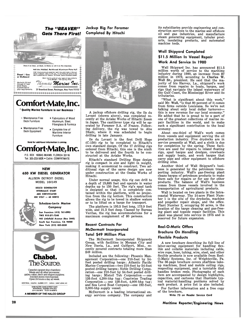 Maritime Reporter Magazine, page 26,  Feb 15, 1981