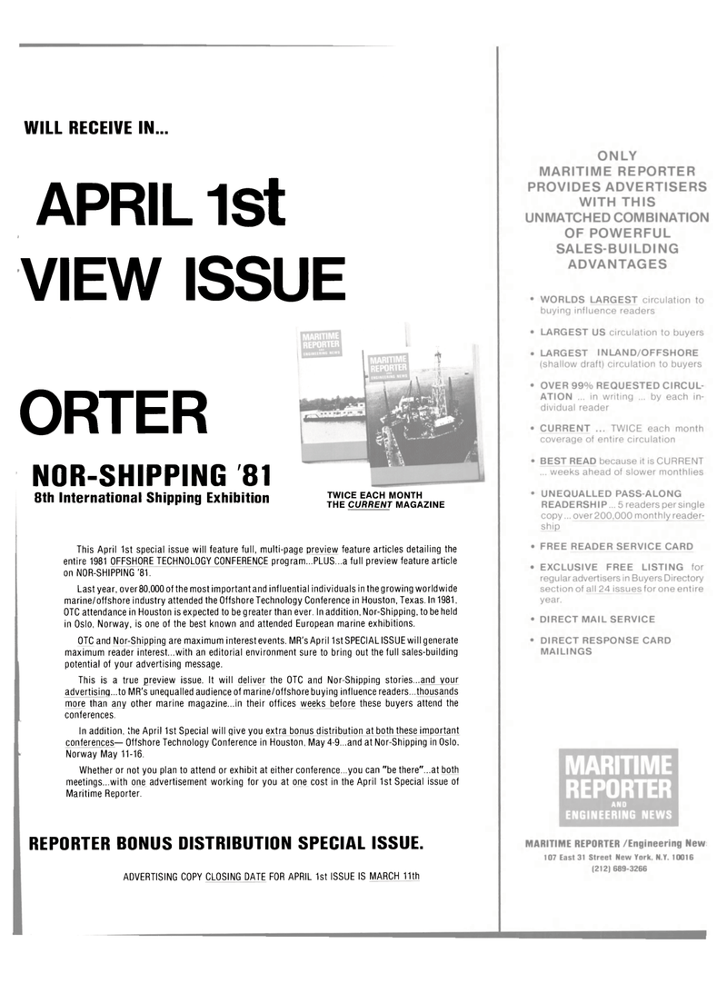Maritime Reporter Magazine, page 31,  Feb 15, 1981