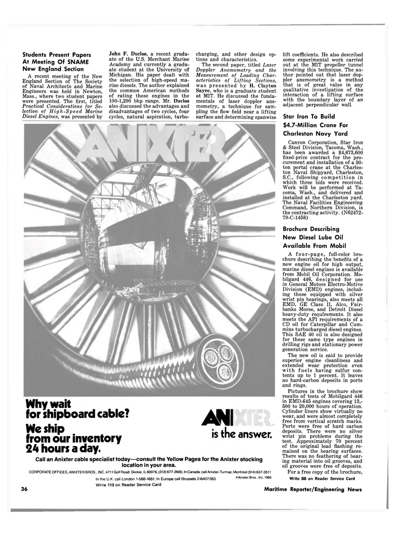 Maritime Reporter Magazine, page 34,  Feb 15, 1981