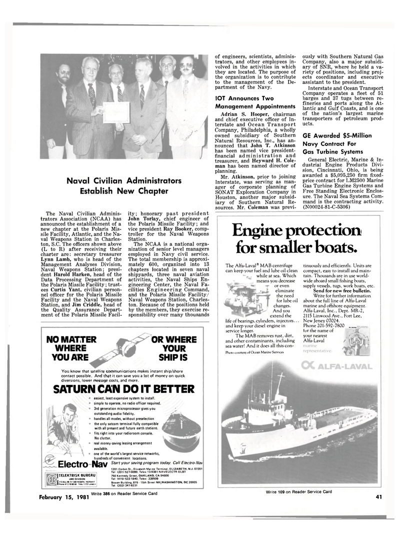 Maritime Reporter Magazine, page 39,  Feb 15, 1981