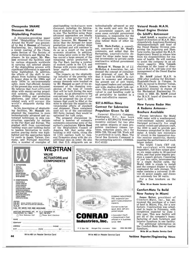 Maritime Reporter Magazine, page 42,  Feb 15, 1981