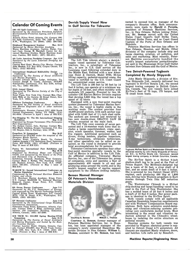 Maritime Reporter Magazine, page 56,  Feb 15, 1981