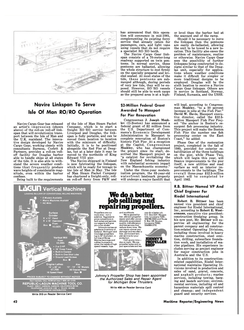 Maritime Reporter Magazine, page 40,  Mar 15, 1981