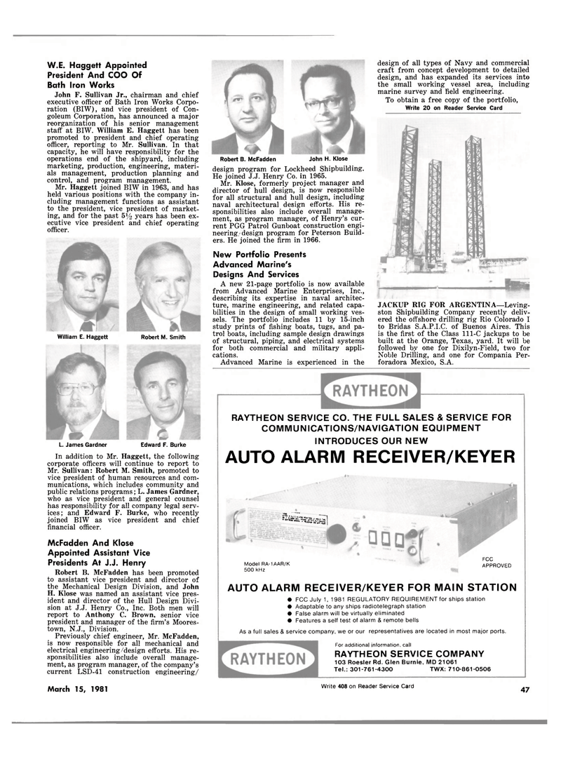 Maritime Reporter Magazine, page 45,  Mar 15, 1981
